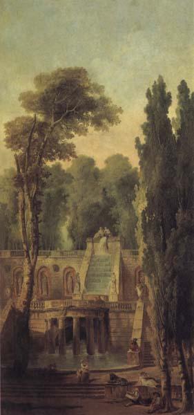 ROBERT, Hubert Landscape with Terrace and Cascade oil painting picture